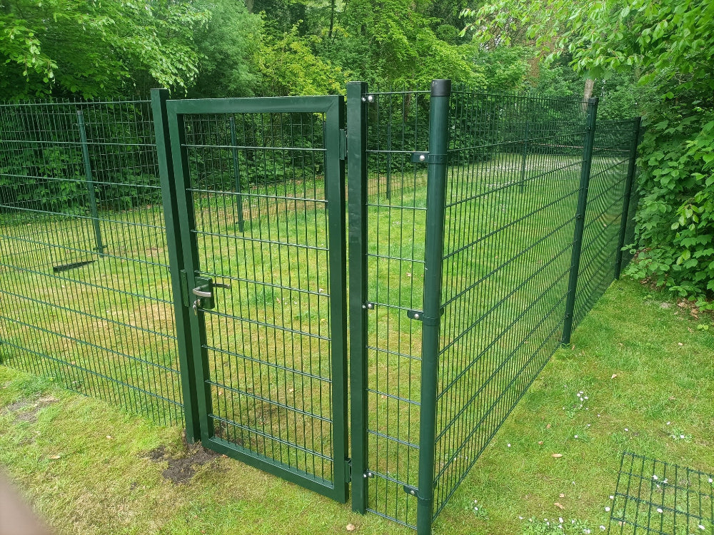 looppoort-dubbelstaafmat hek-kopen ral  6009 groen