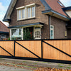Schiebetor mit Holzeinlegearbeiten (ohne Holzplanken)