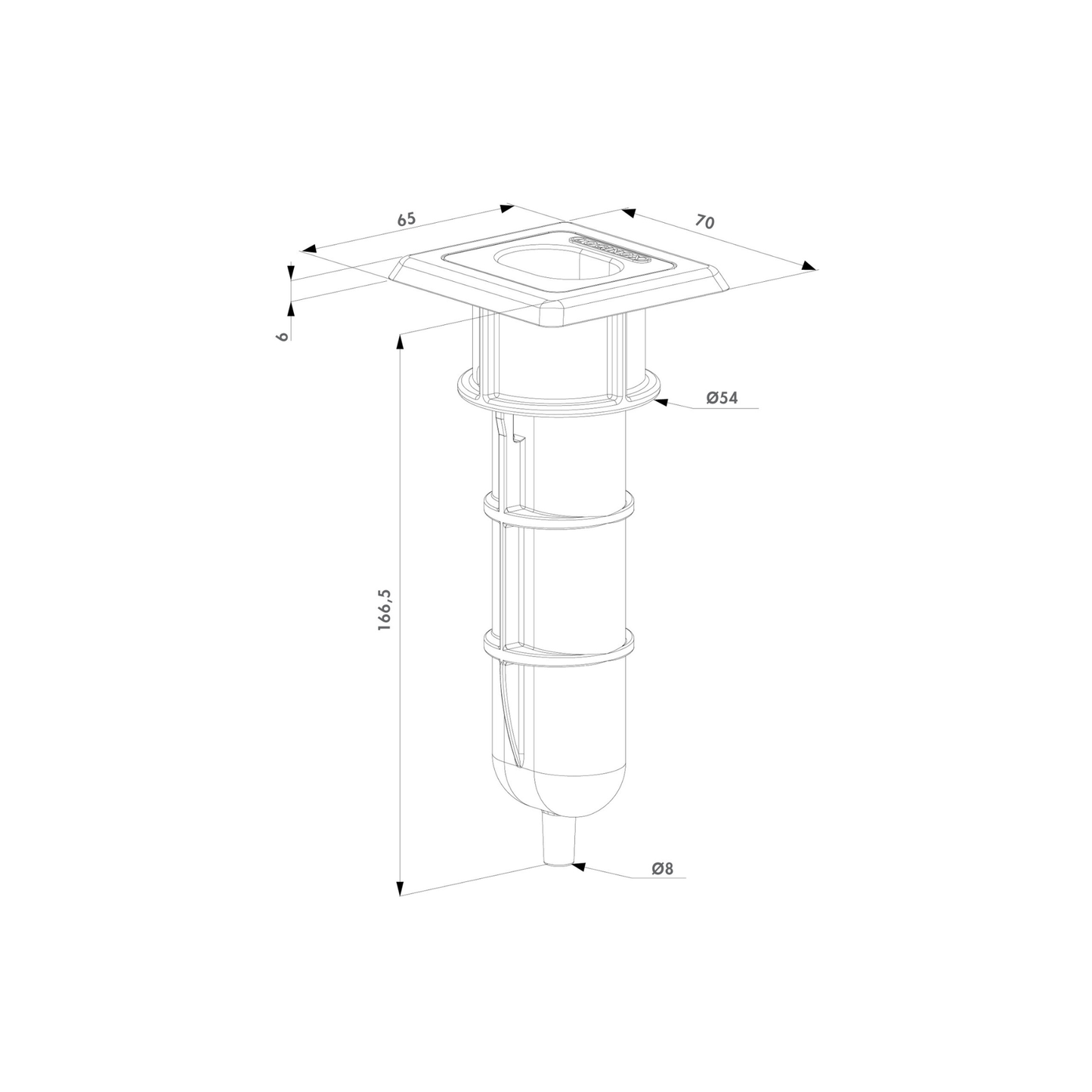 Locinox EGS Economische Grondpot hek-kopen 2d tekening