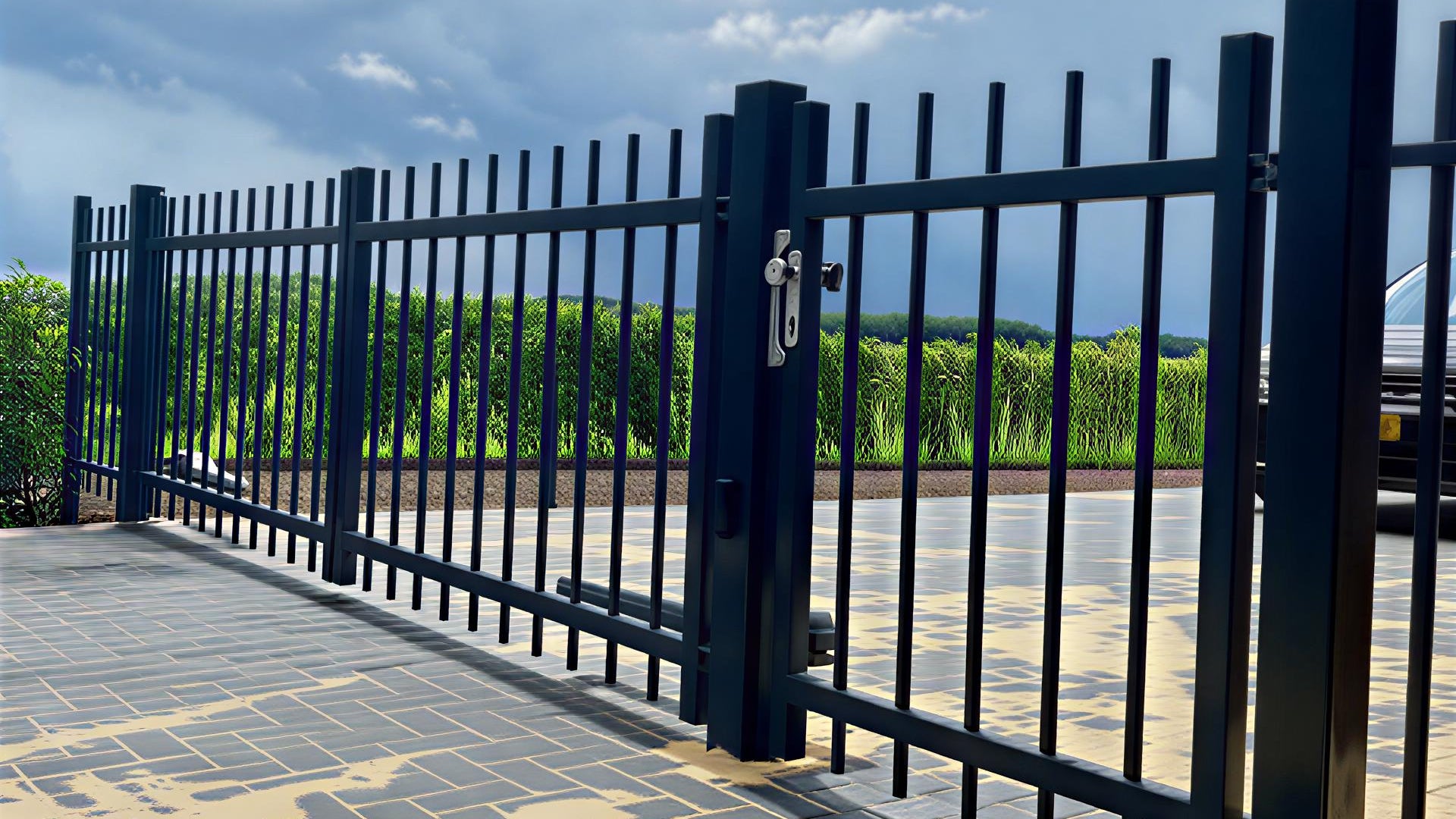 Looppoort Spijlen rond Ø25 doorgestoken - incl. slotset hek-kopen 