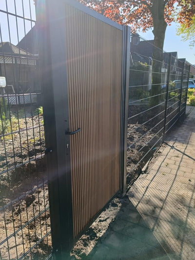 Pluteo Enkele poort met hout Ayous hek-kopen